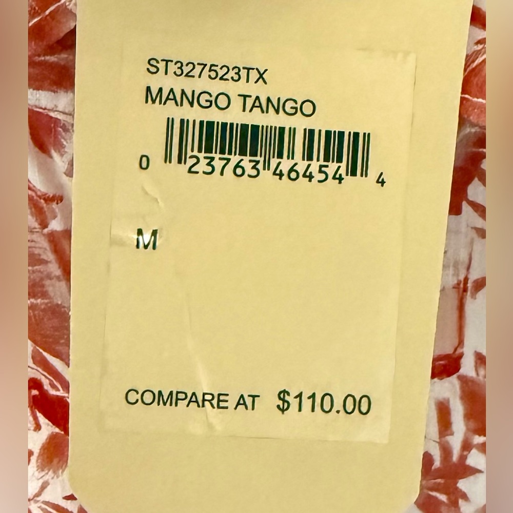 NWT Men’s Tommy‎ Bahama Short Sleeve Hawaiian Cotton Shirt Mango Tango - Picture 7 of 15